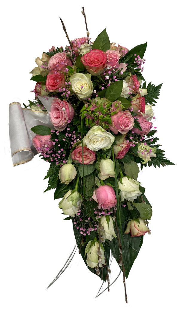 Båredekorasjon BD 03 – rosa og hvit dekorasjon