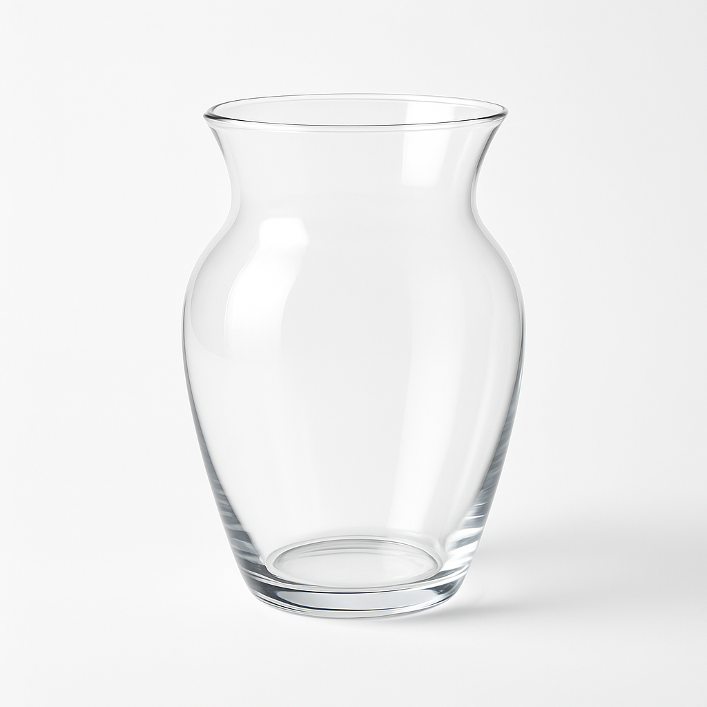 Klar glassvase tilpasset buketter – tilgjengelig som tillegg ved blomsterlevering i Haugesund.