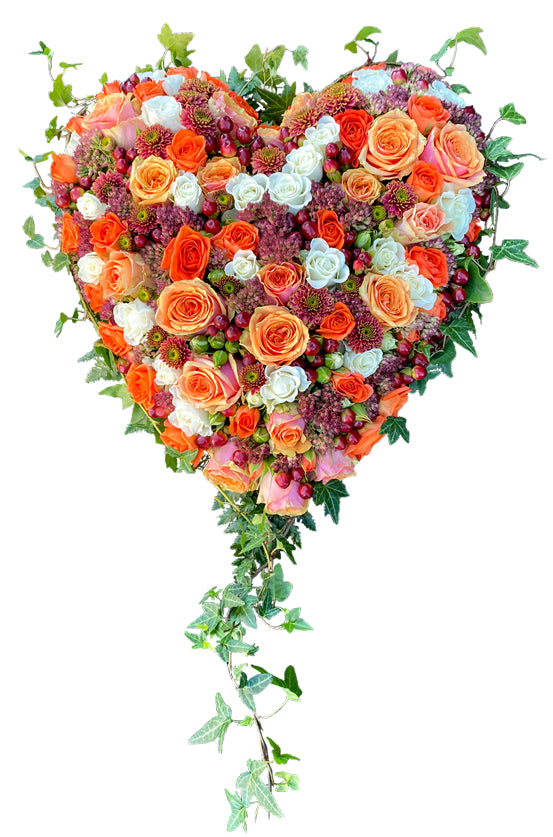 Hjerte HJ 04 - rødt blomsterhjerte