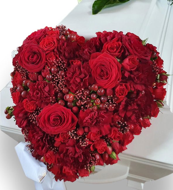 Hjerte HJ 05 - elegant hvitt blomsterhjerte