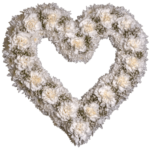Blomster hjerte i hvit & offwhite