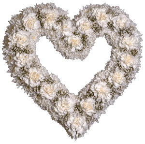 Blomster hjerte i hvit & offwhite