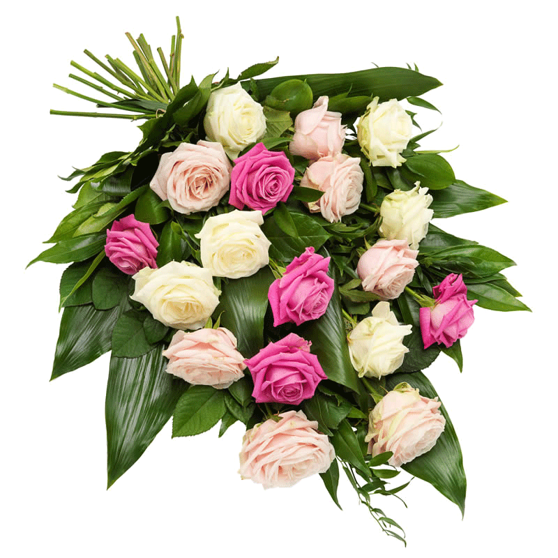 Bårebukett BB 03 - rosa og hvit bårebukett