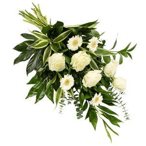 Simple stretcher bouquet in white