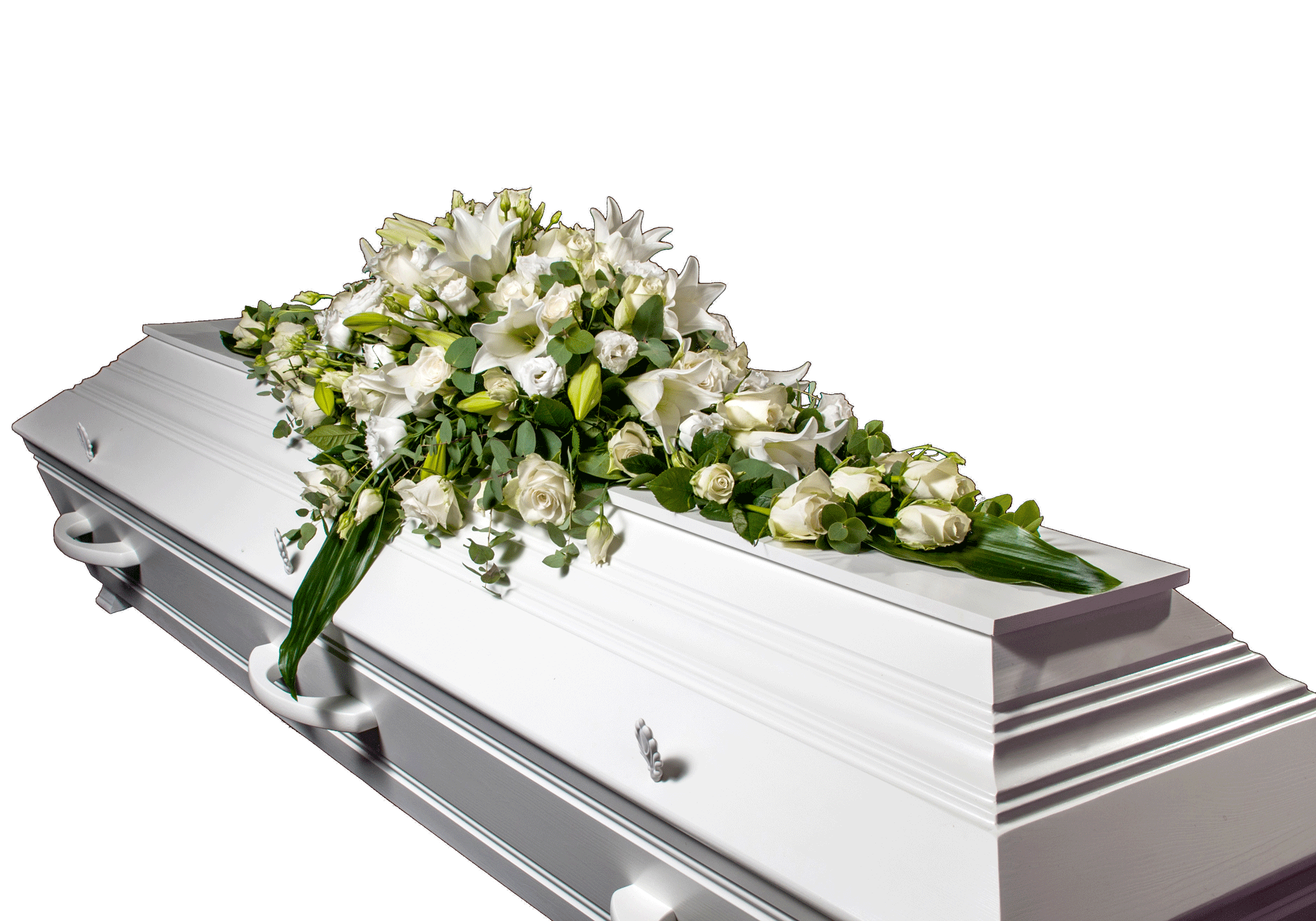 Kistepynt KD 01 – hvit kistepynt med grønt