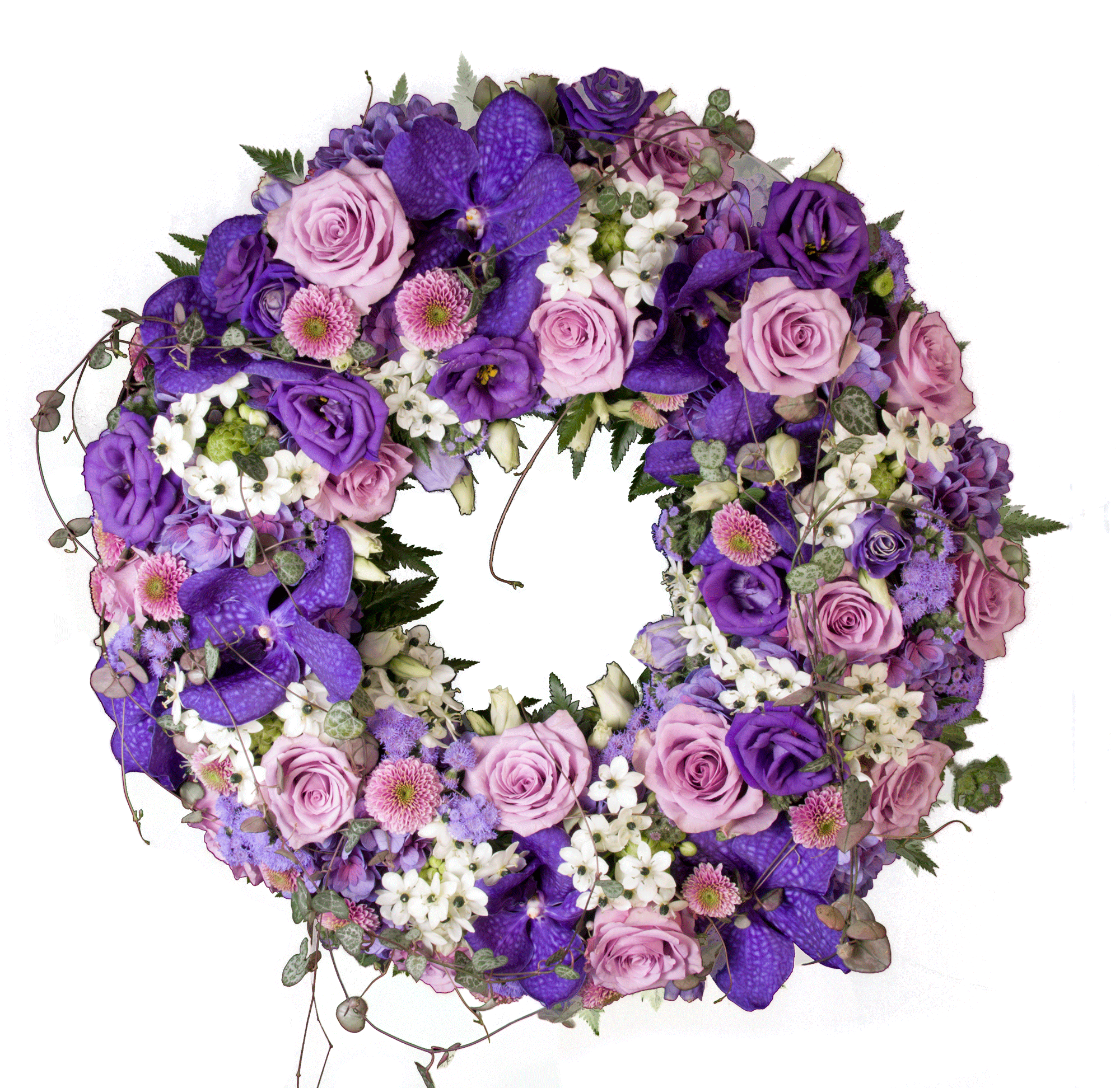 Krans KR 02 - klassisk blomsterkrans til begravelse